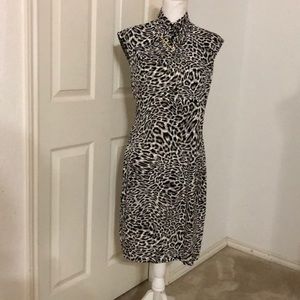 Calvin Klein Stand-Collar Printed Sheath Dress